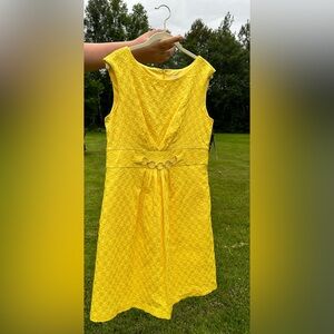 NWT Sandra Darren Sleeveless Yellow Dress Sz 14